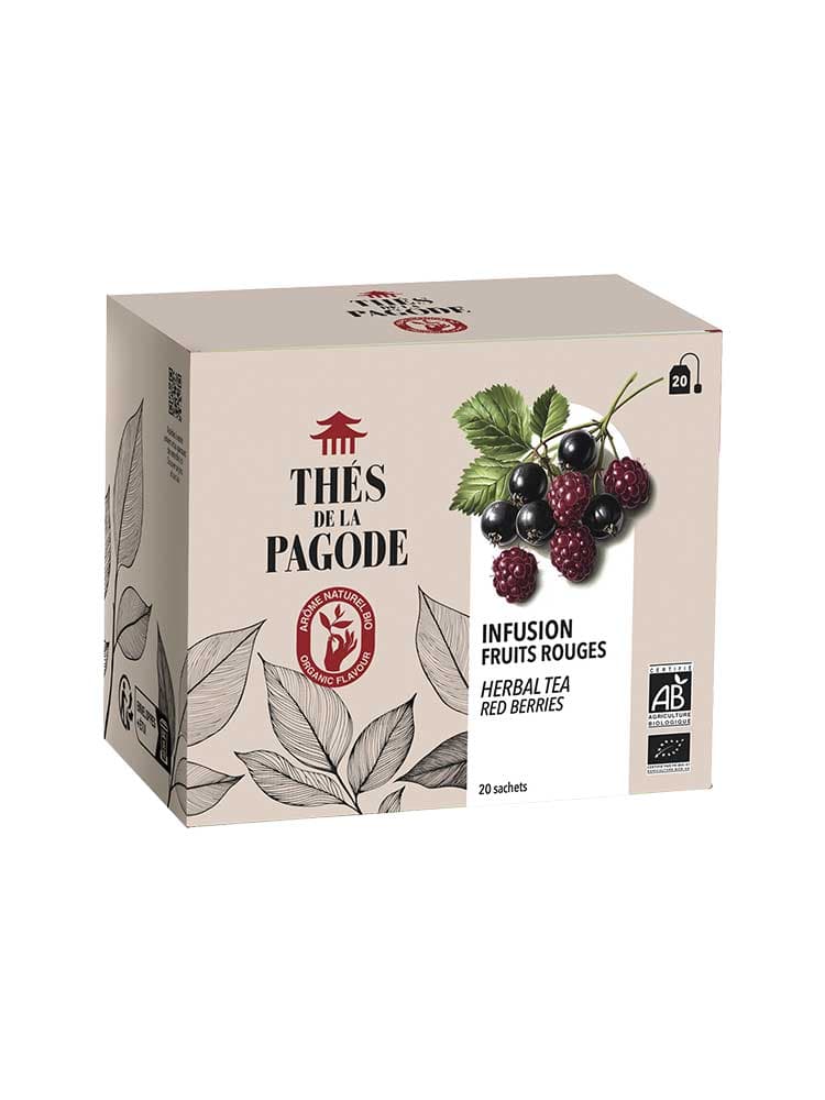 Thés de la Pagode Infusion Fruits Rouges Bio 20 Sachets de 2 g