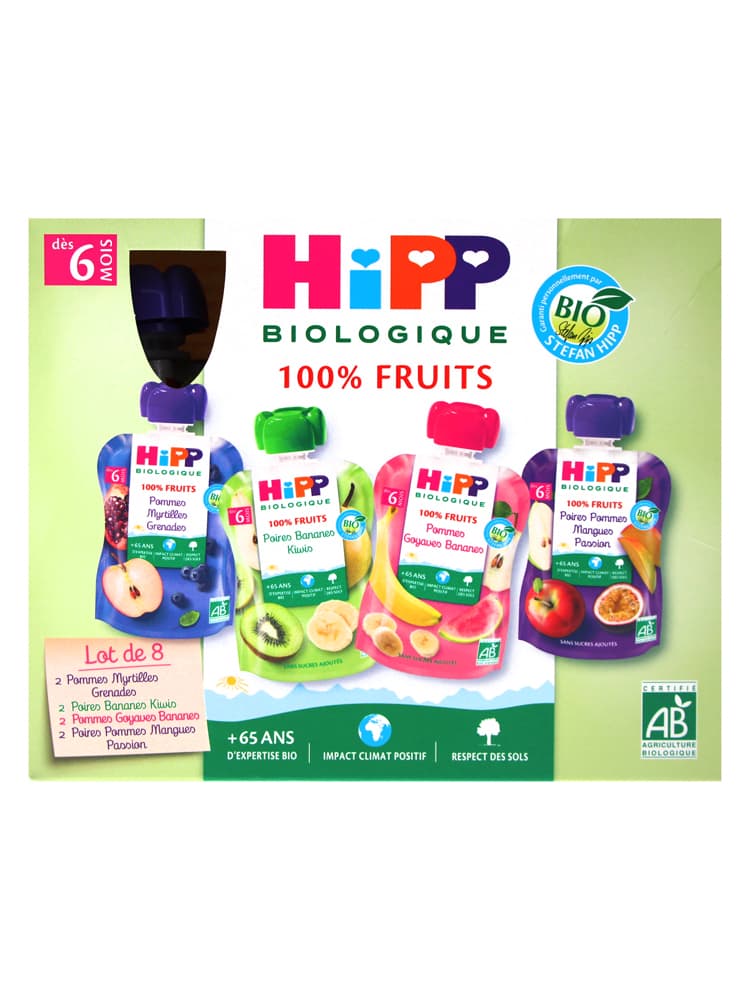 Hipp Gourdes Multipack 4 Variétés 6 Mois