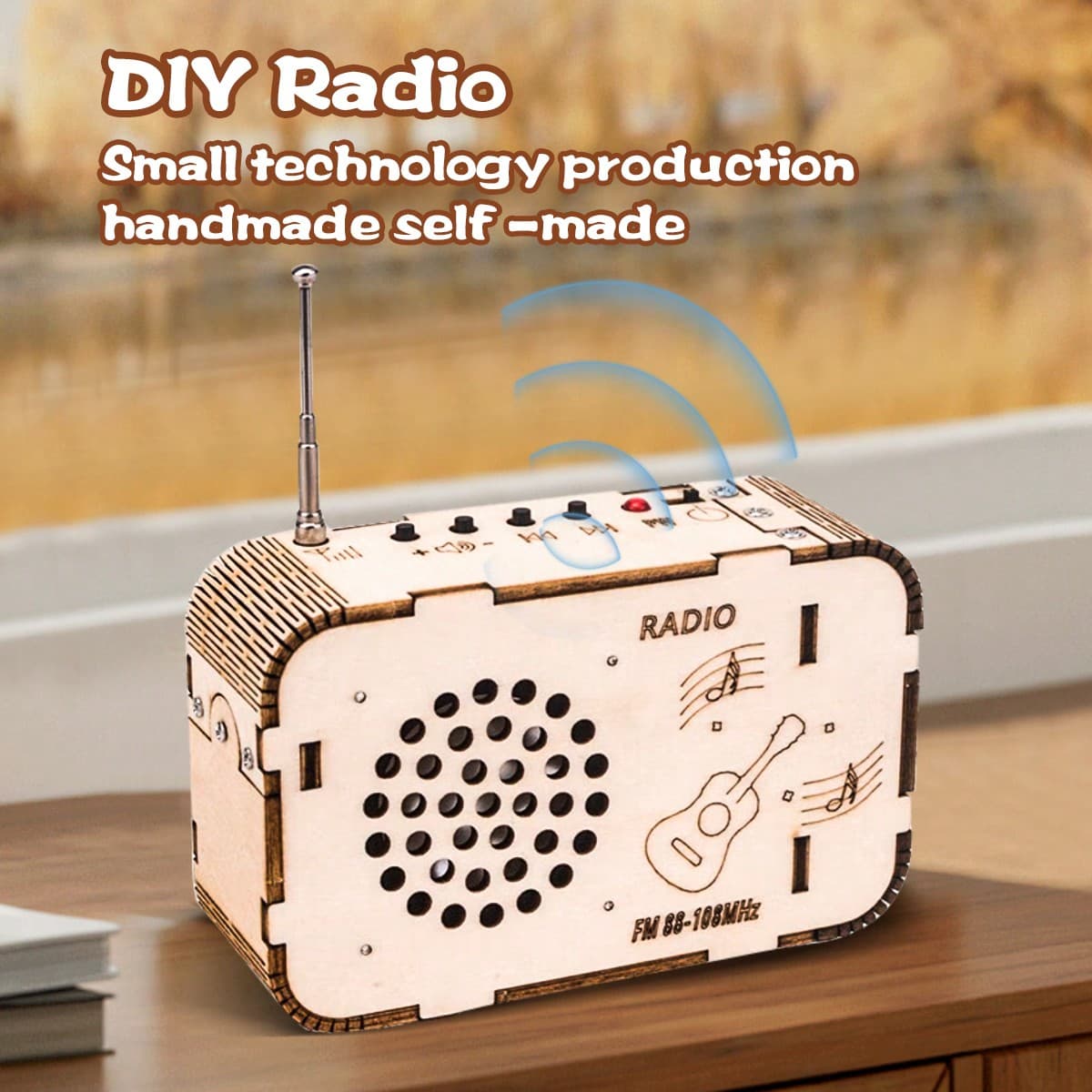 Radio DIY avec antenne FM88-108MHz, Commande de fréquence du son par des boutons, une opération simple pour cultiver la capacité pratique,