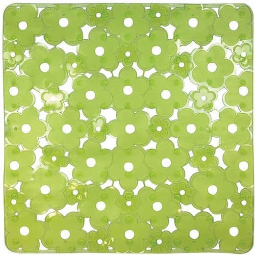 Fond D Evier Fleurs Vert Transparent 32x32cm
