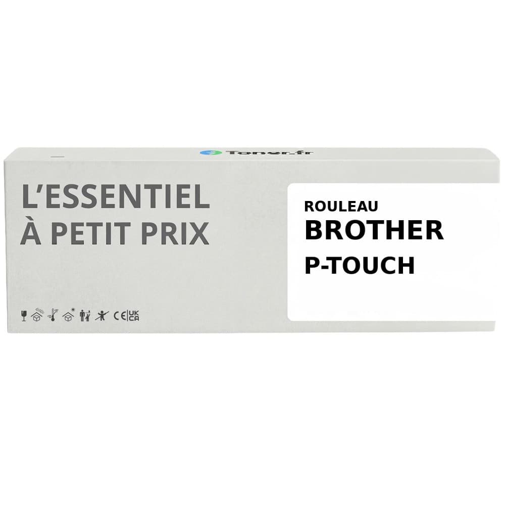 Ruban Noir sur Blanc 18 mm, Haute Qualité dimpression marque Brother